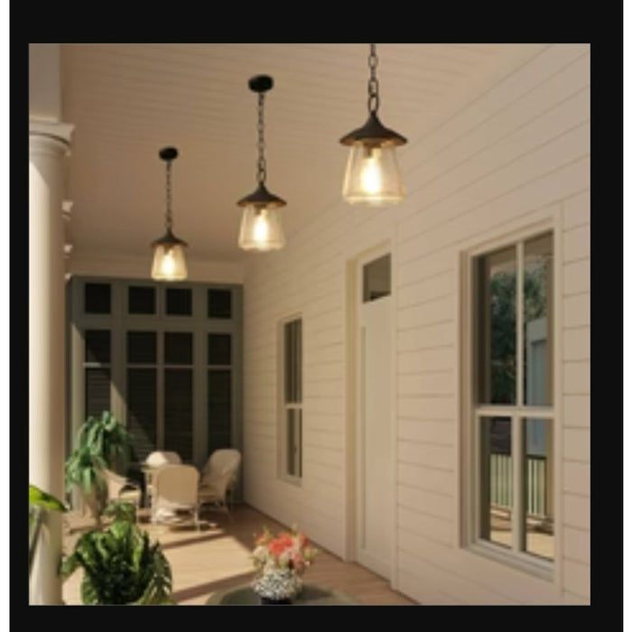 LNC Mirabellerie 1-Light Mini Black Outdoor Pendant Light new PORCH