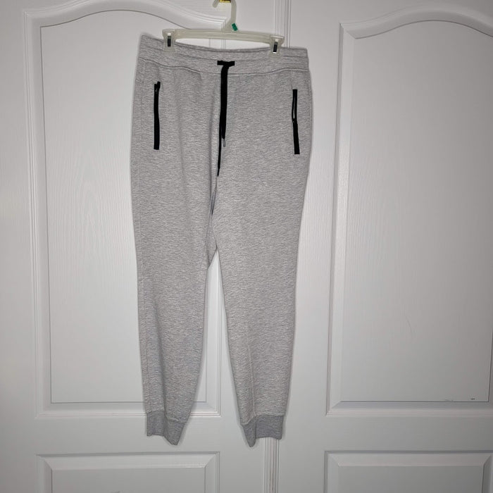 90 Degree Reflex Size Medium Marled Gray Sweatpants NEW Black Zipper tie Waist