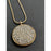 Vintage Fashion Necklace Chico's Crystal Chip Round Medallion gold chain