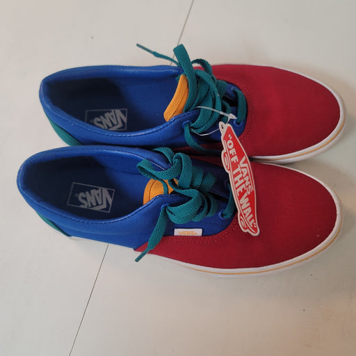 Vans NEW Unisex Kids Color Block Red Blue Yellow Green Shoes Size US 5.5 EUR 37