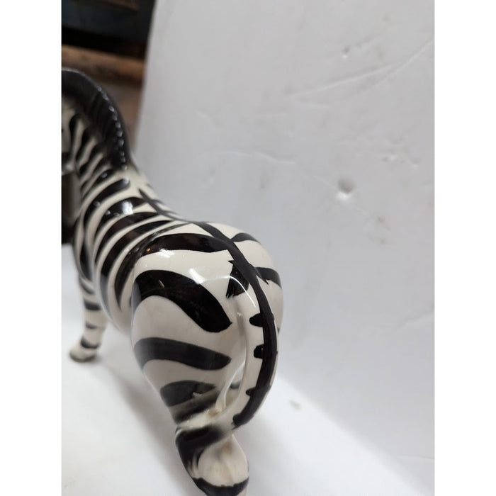 Vintage Ceramic Zebra Figurine Made in Japan Hand Painted 9" collectible NICE