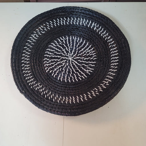 Art decor wall hanging Tribal swirl basket black white Pine Needle Vinyl 17.5"