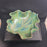 Free-form Sculpture leaf art pottery Console Bowl Studio Green Mulit Signed 8"