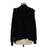 black forgotten grace fuzzy hooded cardigan sweater LARGE open front pockets