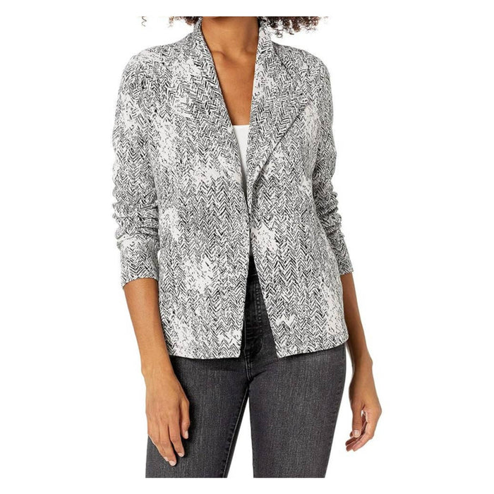 Nic & Zoe Marbelous Draped Open Cardigan Jacket SMALL Grey Multi NEW $168 COZY