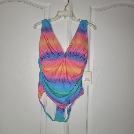 Athena Sweet Sunset size 14 One piece Multicolor Bathing suit swimwear NEW