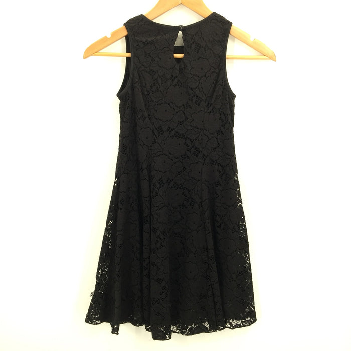 Zunie Kids' Girls Sleeveless Skater Dress Scoop Neck Floral Black 8 NWT