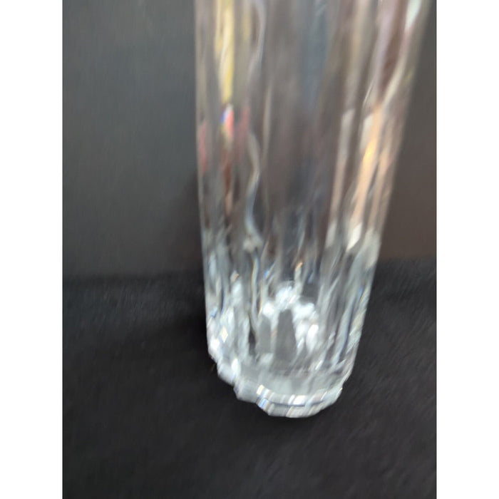 Marquis by Waterford 8" Lead Crystal Oval Vase #156027 Signed Clear Ridged Ovoid