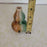 Ceramic Gourd neck potter vase green brown mini mottled glaze 4" tall