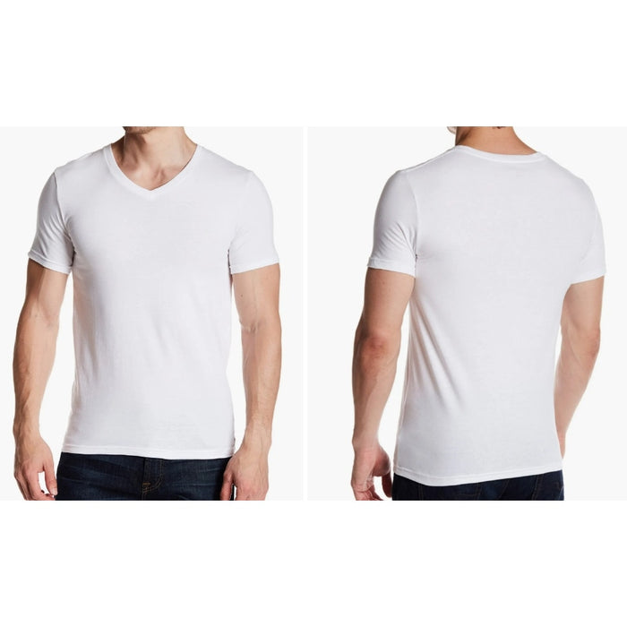 Nordstrom Men's Shop 3-Pack V-Neck Trim Fit Tee Shirts Sz Small in White NWT