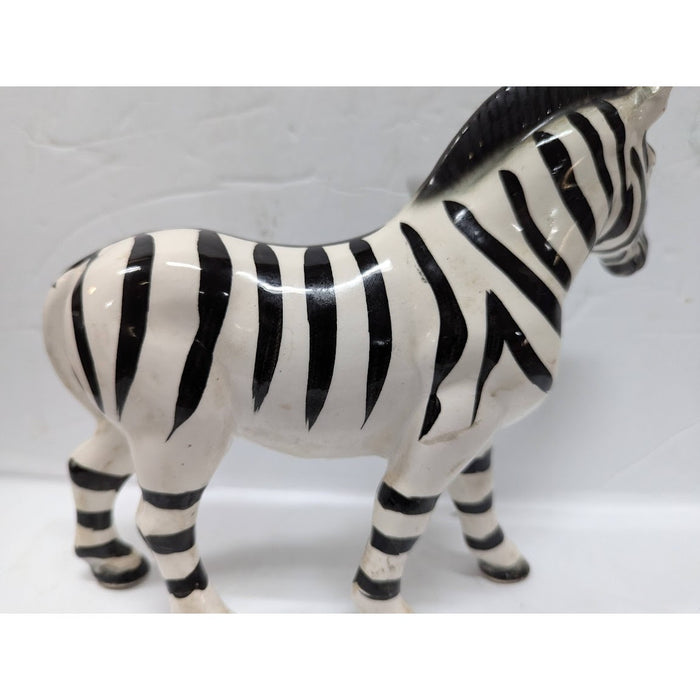 Vintage Ceramic Zebra Figurine Made in Japan Hand Painted 9" collectible NICE