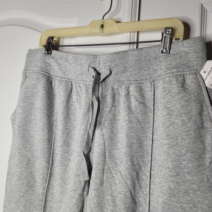 Alternative Sweatpants Drawstring Elastic Waist Heather Gray Large front seam