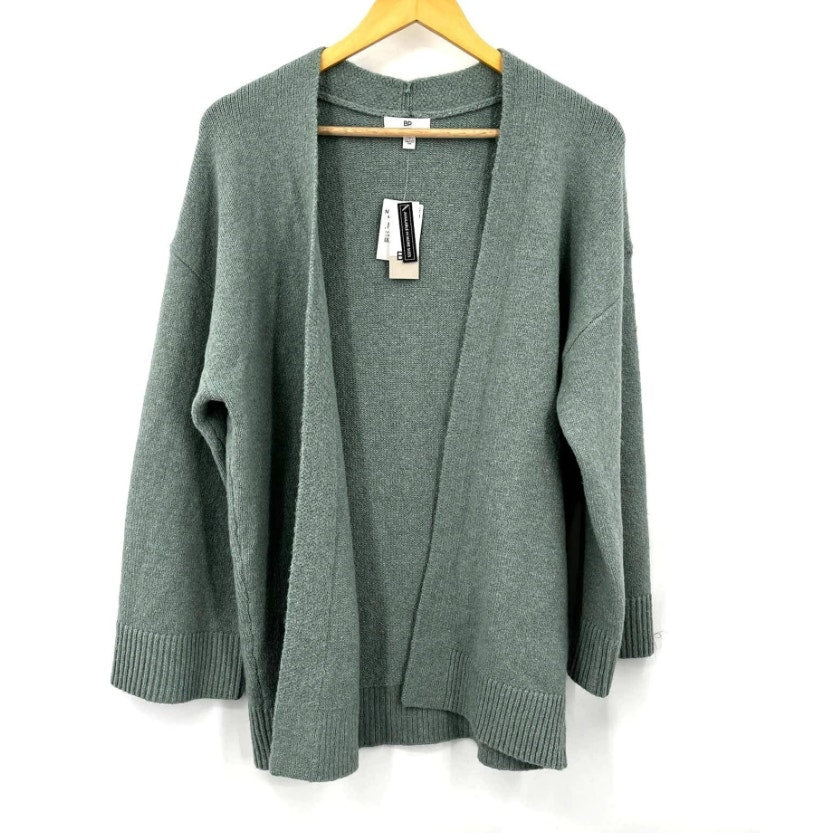 NEW BP. Green Shore Size Small Open front Cardigan Oversized Cozy ribbed cuff