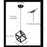 LNC Black Geometric Pendant Lighting Modern Square Hanging Light Ceiling Fixture