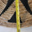 Art decor wall hanging Tribal swirl basket black yarn bananaleaf wire frame 23.5