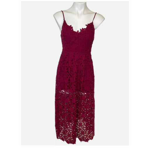 NEW ASTR Women's Sleeveless Lace A-Line Midi Dress Berry Red Size XXL ($98)