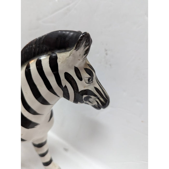 Vintage Ceramic Zebra Figurine Made in Japan Hand Painted 9" collectible NICE