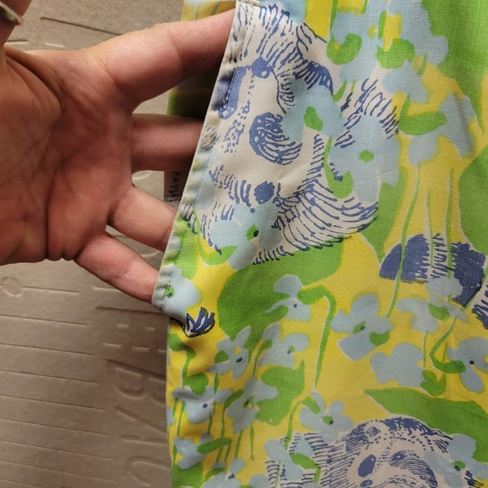 Lilly Pulitzer Men's Stuff VINTAGE Pants yellow blue Raccoons Size 36" x 30"