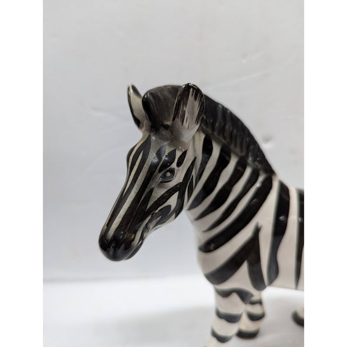 Vintage Ceramic Zebra Figurine Made in Japan Hand Painted 9" collectible NICE