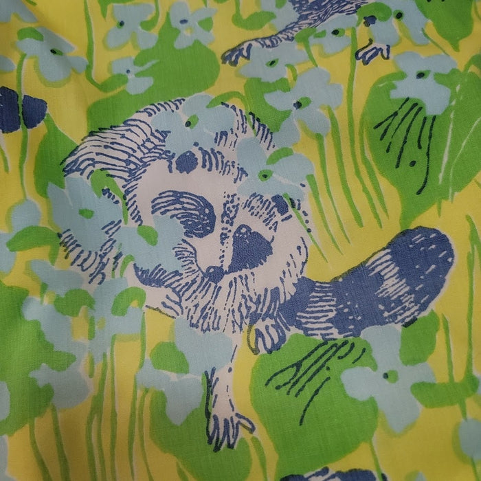 Lilly Pulitzer Men's Stuff VINTAGE Pants yellow blue Raccoons Size 36" x 30"