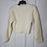 NEW Topshop Cable Knit Cropped Sweater Crew Long Sleeve Pullover Cream  SMALL