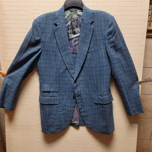 Schwobilt Vintage men's wool blazer coat jacket Size Medium plaid Blue