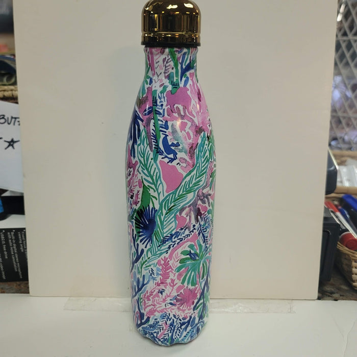 Lilly Pulitzer Swell Water Bottle Metal Multi Jet Stream