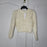 NEW Topshop Cable Knit Cropped Sweater Crew Long Sleeve Pullover Cream  SMALL