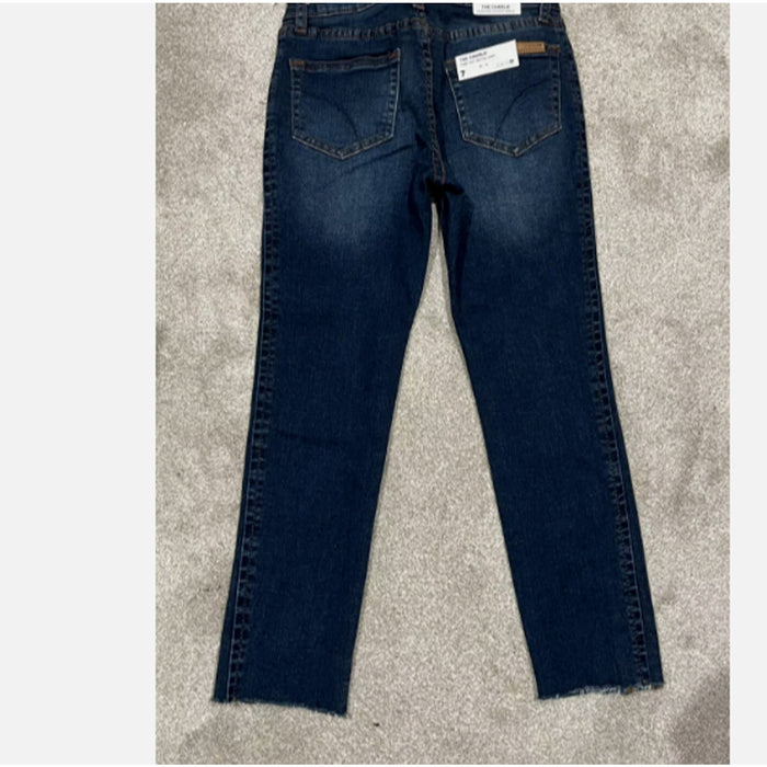 Joes Kids Charlie high rise skinny ankle jeans 8 new Raw Hem Dark Blue SCHOOL