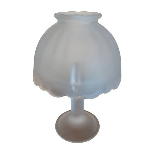 Frosted Glass Fairy Lamp Candle Vintage 2 Piece Footed Stand Tulip Shaped Top