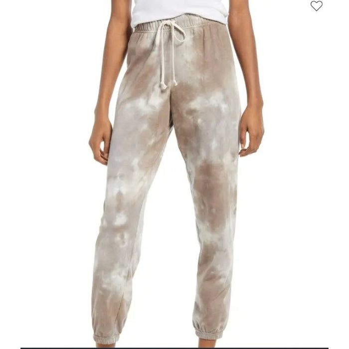 TREASURE & BOND Tie Dye Boyfriend Sweatpants NEW $49 Ivory- Grey Combo XL 16/18