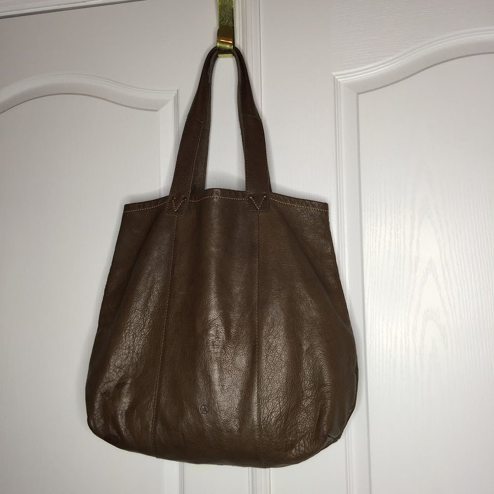 Alternative Apparel Brown Bodega Leather Bag tote slouchy dump all purse