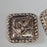 Egyptian Revival Seated goddess Hathor Playing Lute Clip-on earrings Goldtone