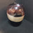 Vintage Purple white vase handblown art glass 9" x 6" bulbous