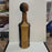 Italian Leather Covered two tone bottle with stopper 14" Tall Italy