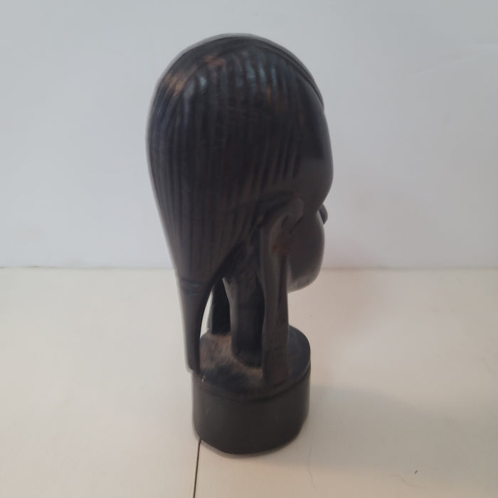 EBONY WOOD Maasai CARVING African Woman 4 1/2" Handcrafted Figure Sculpture