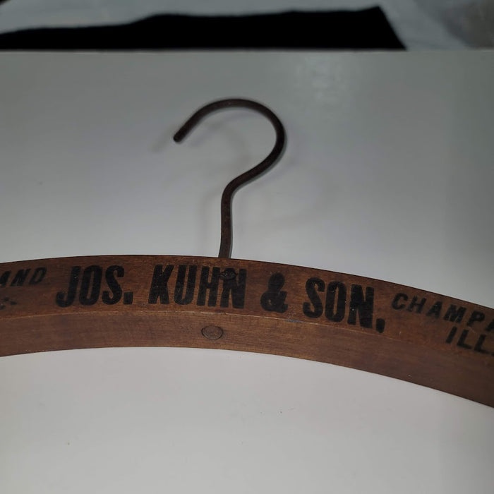 Antique wood Joseph Kuhn and Son Clothing & Shoes Champaign Illinois HANGER