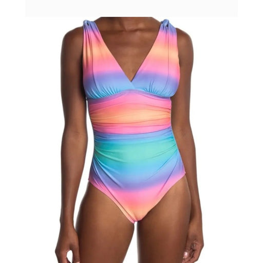 Athena Sweet Sunset size 14 One piece Multicolor Bathing suit swimwear NEW