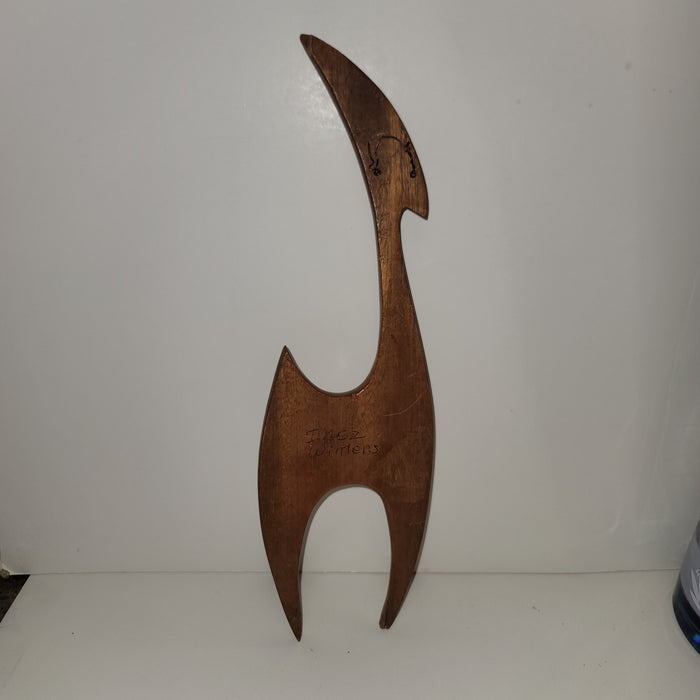 Mid Century Modernist  Llama Alpaca Wood Figural Sculpture 1960’s Abstract Art