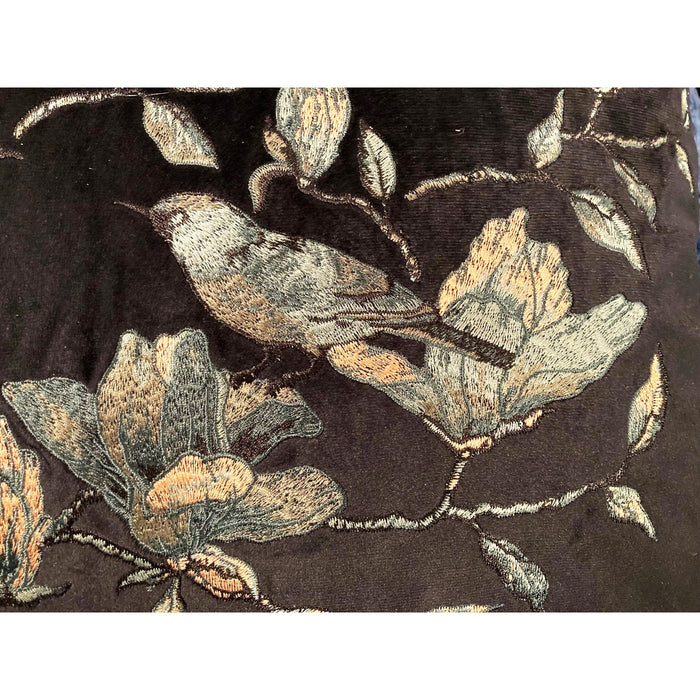 Eight Mood Sweden Calibri Embroidered Floral Throw Pillow 18"x18" in Black NWT