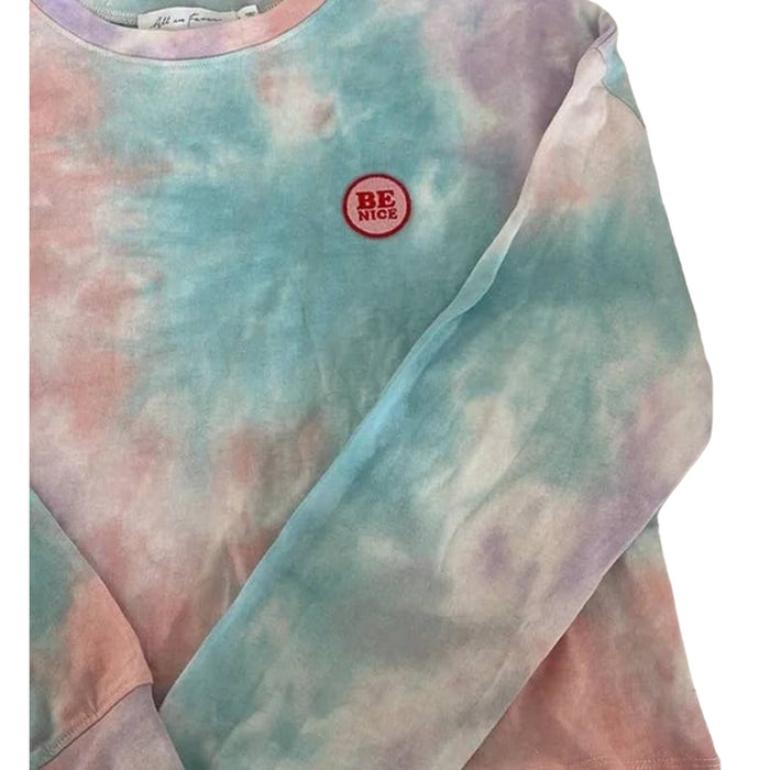 All In Favor Women's T-Shirt XL Purple Peach NEW Tie Dye sweatshirt Crop Crew