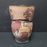 Handmade Studio Pottery Vase 6" textured Abstract Painting Muted Tones Glazed