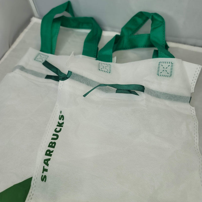 STARBUCKS bags lot of 2 green white Pair advertising NEW winebag tumbler tote