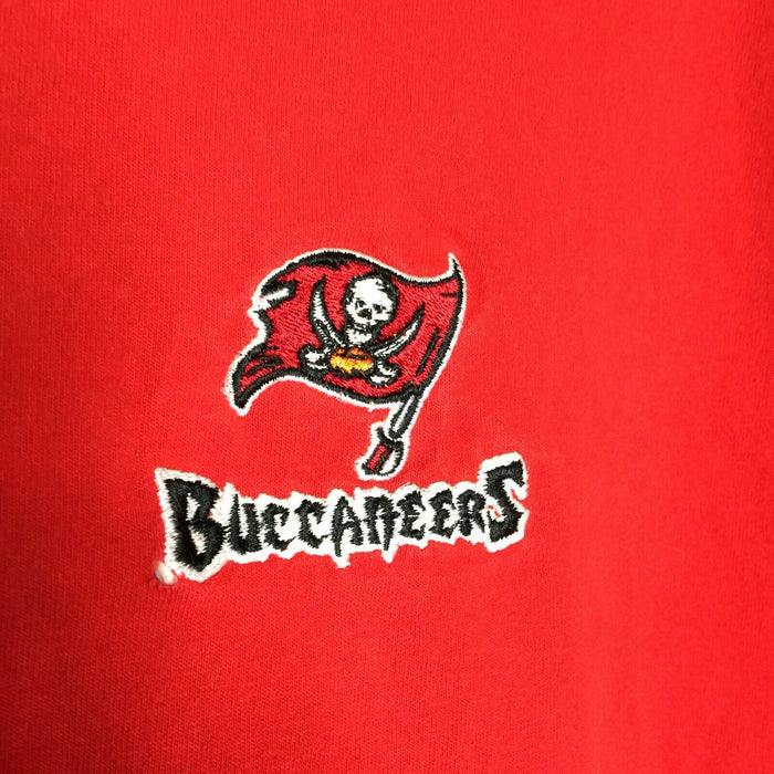 Buccaneers Men's Football T-Shirt NFL Team Short Sleeve Crew Neck Red Size Large