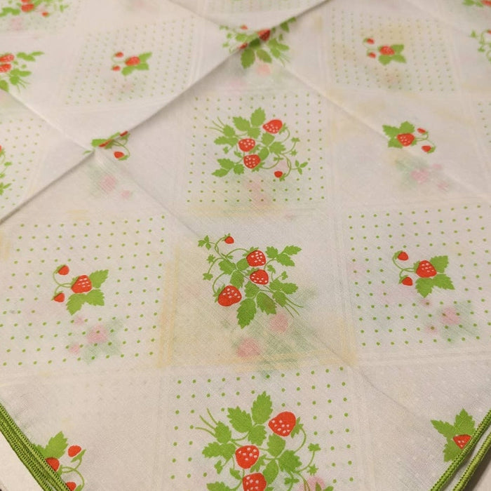 Strawberry Swiss Dot Enesco Inspired Cloth Napkins White Green Red Set of Six