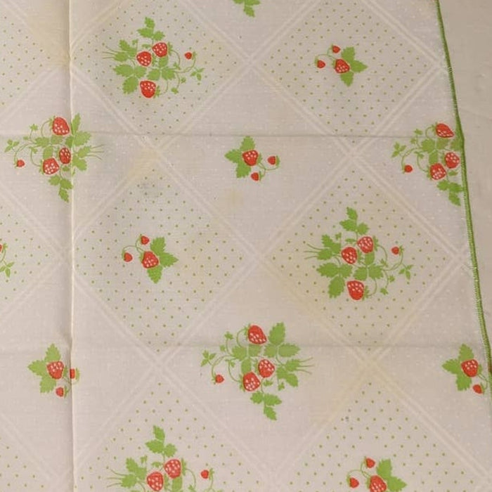 Strawberry Swiss Dot Enesco Inspired Cloth Napkins White Green Red Set of Six