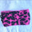 DKNY NEW Fuzzy PINK Black Animal Print Knit Front Twist Headband Ear Warmer