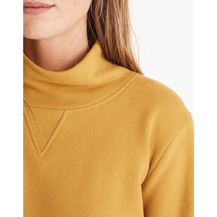 Madewell Women's Mock Neck Sweatshirt Size Large Nectar Gold NWT Drop Shoulder