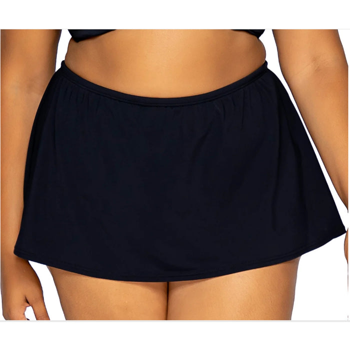 Island Escape Skirtini Swim Navy Bottoms Only Plus 24W skirt elastic waist NEW