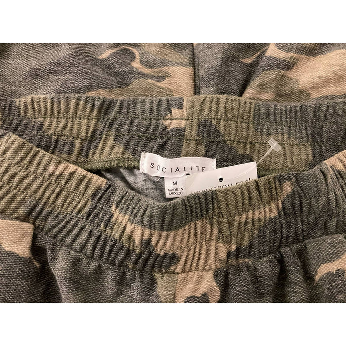 Socialite Women's Pull On Jogger Lounge Pants Medium Sage Camo NWT